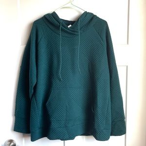 Blue/green hooded sweatshirt